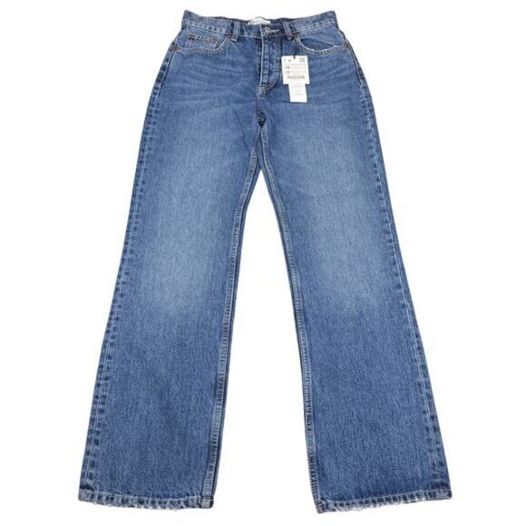 Zara Straight High Rise Jean Size 2 - Picture 2 of 6